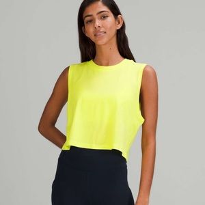 Lululemon All Yours Crop Tank Top Electric Lemon